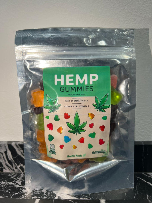 Hemp Gummy Bears 60 Pack for Stress, Sleep Insomnia Mild Pain Sciatica UK